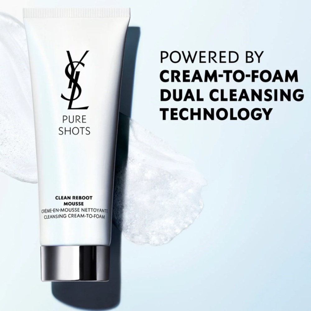 NEW YSL PURE SHOTS CLEAN REBOOT MOUSSE CLEANSER